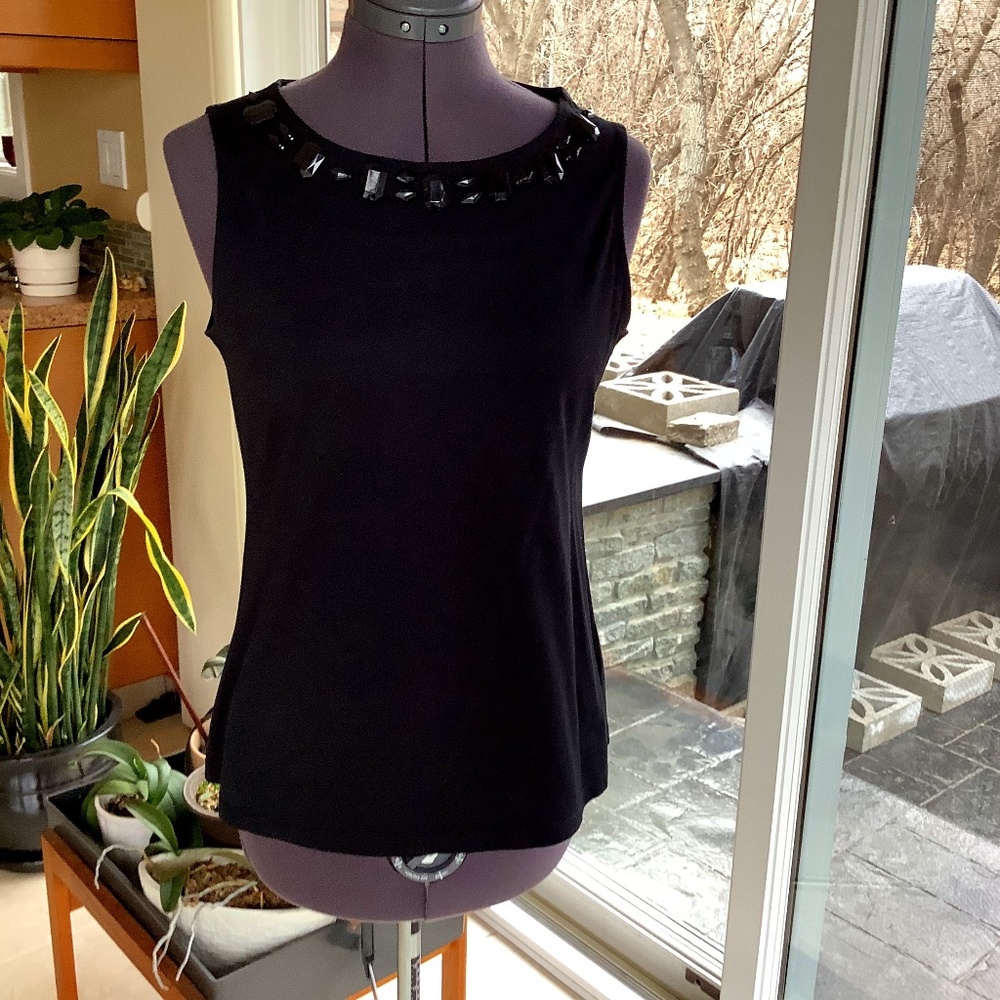 Mexx tank top with black jewels on front neckline size large